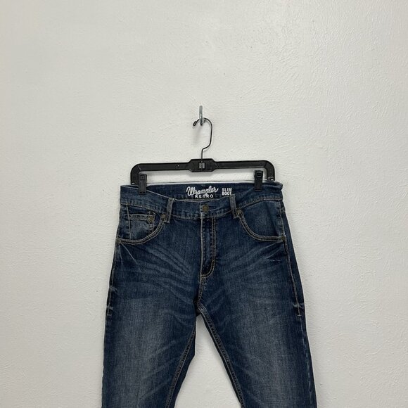 Wrangler Retro Slim Boot Cut Jeans Mens Size 31x32 (31X31) Blue Western Denim - Picture 2 of 12